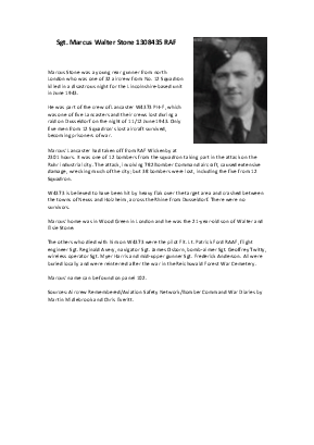 A preview of a PDF biography for Stone, Marcus Walter